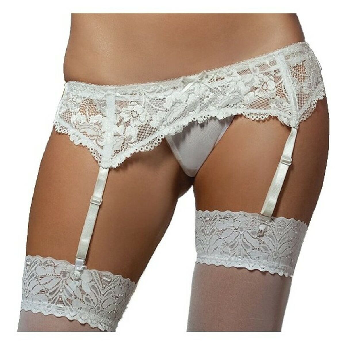 Suspender Seven Til Midnight 9555 White