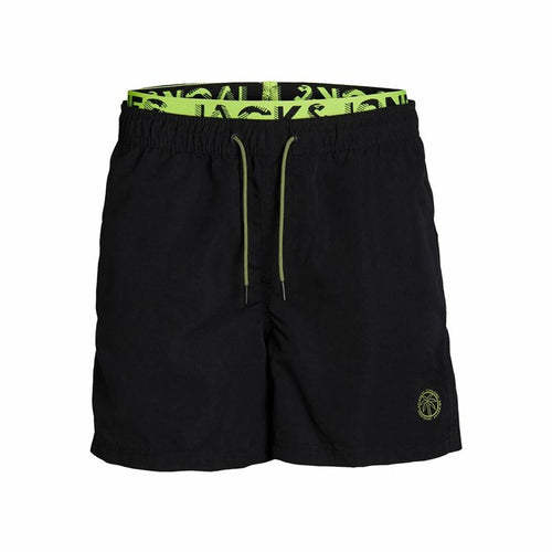 Child's Bathing Costume Jack & Jones Jjswim Db Wb Neon Black