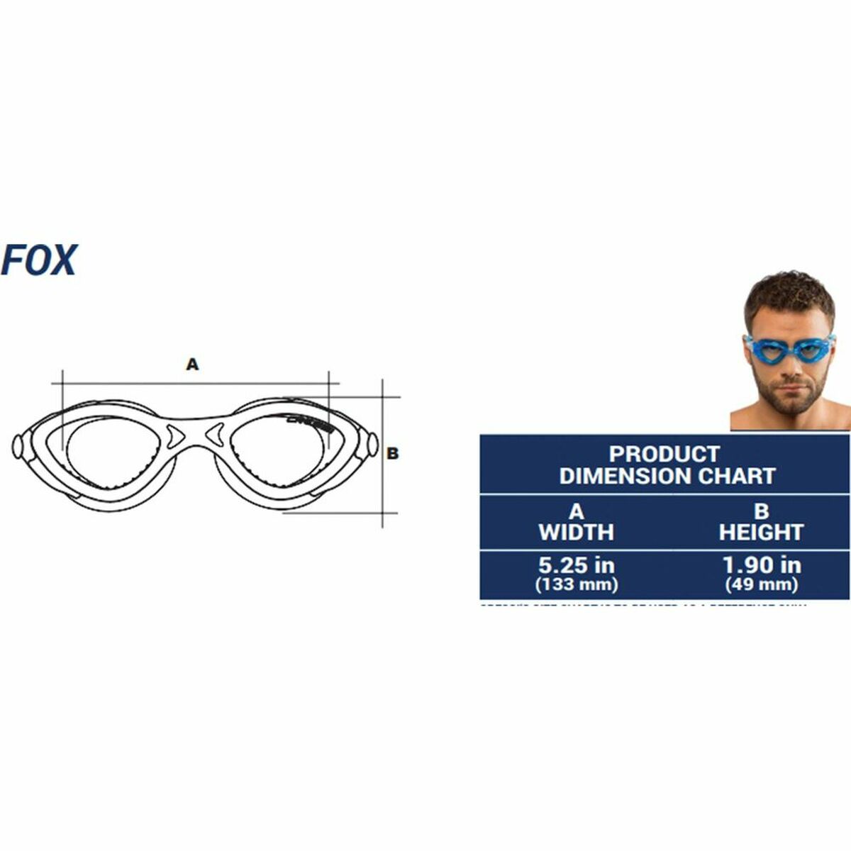 Adult Swimming Goggles Cressi-Sub Fox Aquamarine Adults