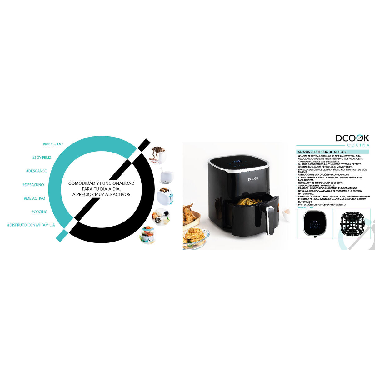 Air Fryer Dcook Gallery Black 1450 W 4,6 L