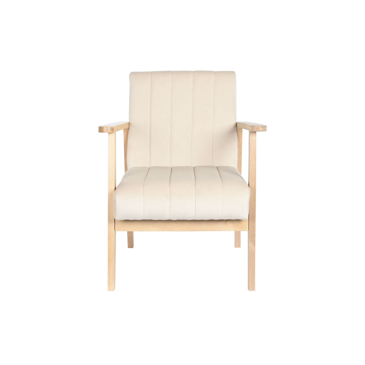 Armchair DKD Home Decor Beige Natural Pinewood 63 x 68 x 81 cm