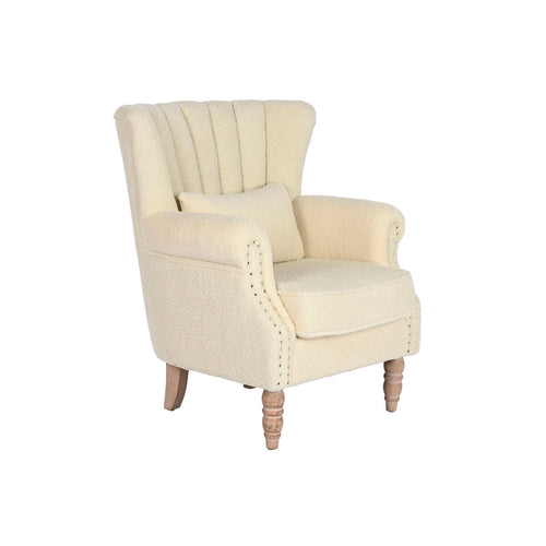 Armchair Home ESPRIT White Natural Rubber wood 73 X 65 X 87 cm