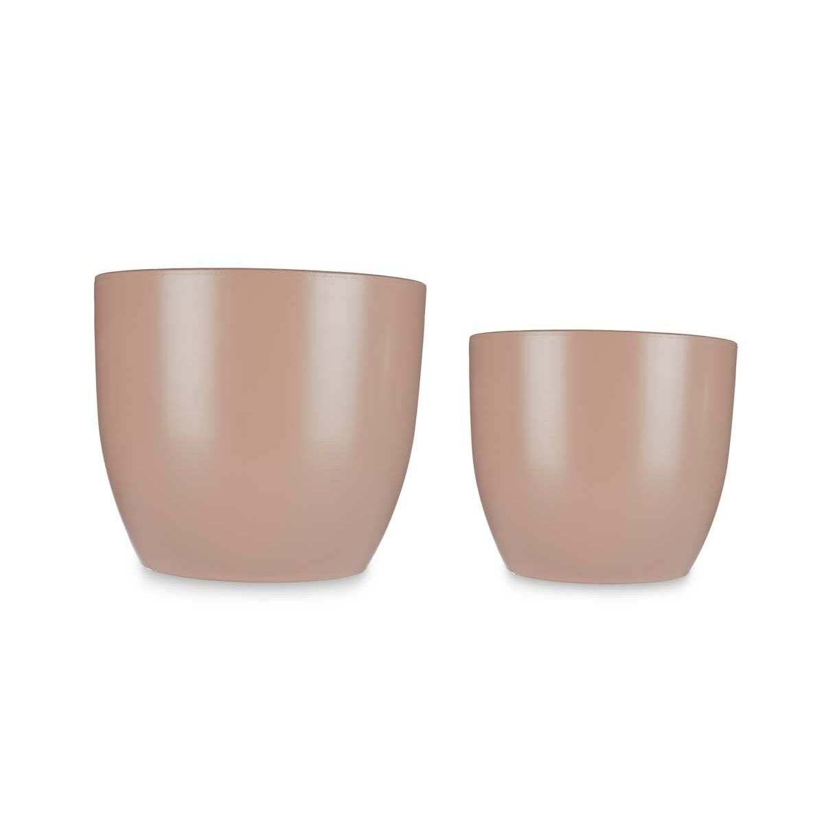 Set of pots Ø 22 cm Ø 28 cm 2 Pieces Beige Clay