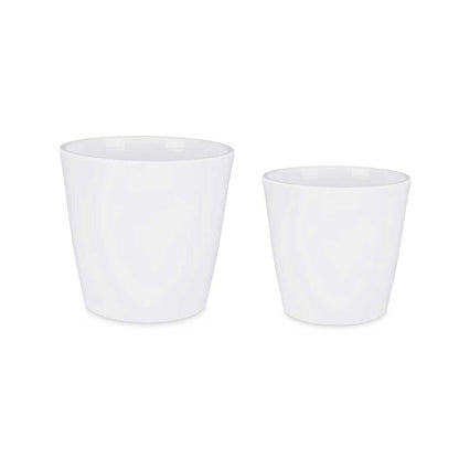 Set of pots 2 Pieces Ø 22 cm Ø 28 cm White Clay