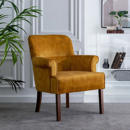 Armchair 77 x 64 x 88 cm Synthetic Fabric Wood Ocre