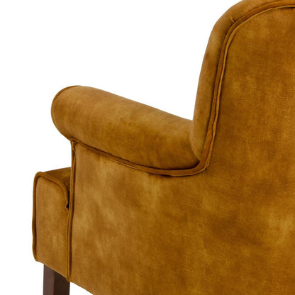 Armchair 77 x 64 x 88 cm Synthetic Fabric Wood Ocre