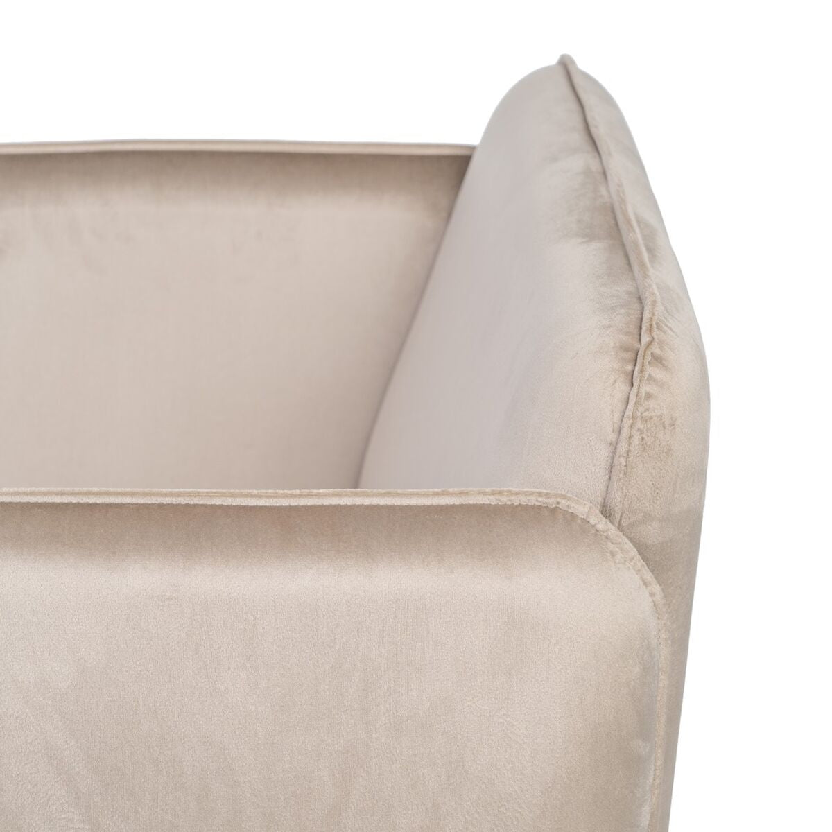 Armchair Synthetic Fabric Beige Metal