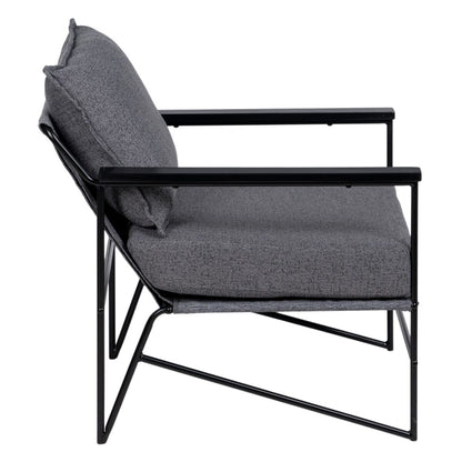 Armchair 69 x 79 x 82 cm Synthetic Fabric Grey Metal