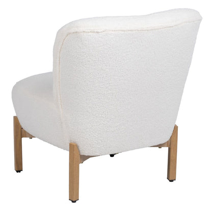 Armchair 62 x 75 x 74 cm Synthetic Fabric Metal White