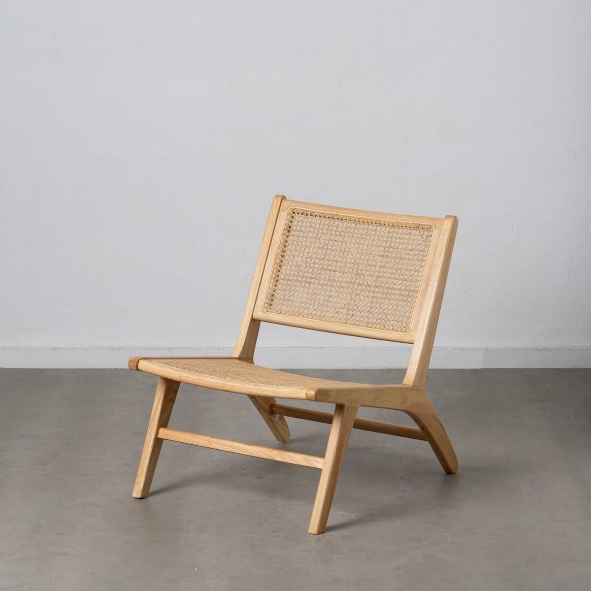 Armchair Natural Wood Rattan 60,5 x 73,5 x 72,5 cm