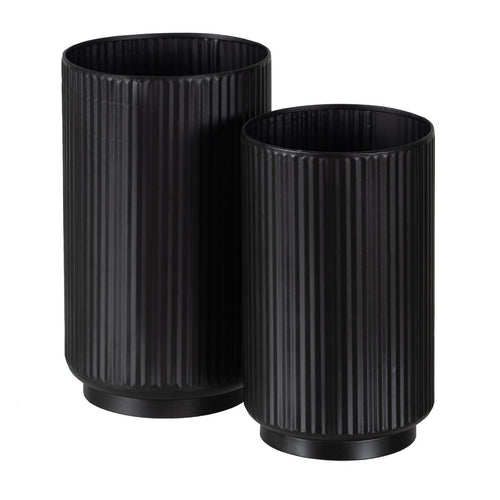 Set of Planters Black Iron 16,5 x 16,5 x 28 cm (2 Units)