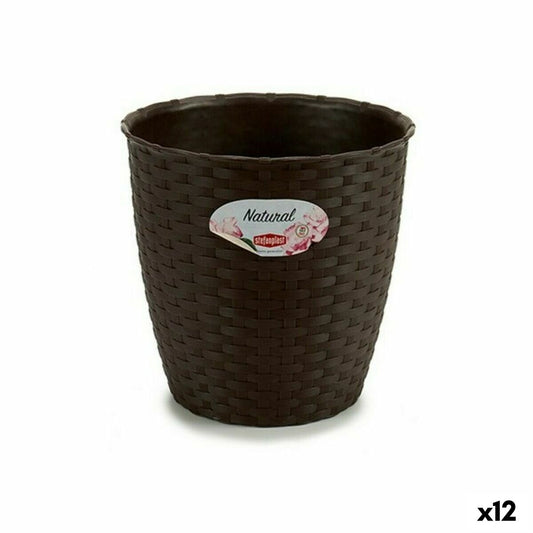 Plant pot Stefanplast Plastic Chocolate 19 x 17,5 x 19 cm (12 Units)