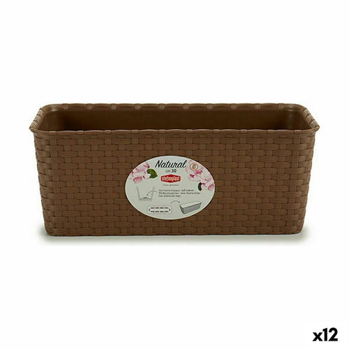 Planter Stefanplast Brown PVC 13 x 11 x 28,5 cm (12 Units)