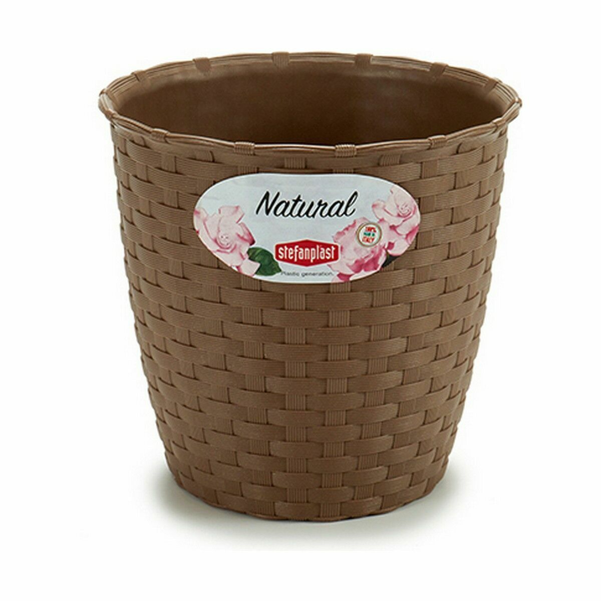 Planter Stefanplast Brown Plastic 14 x 13 x 14 cm (12 Units)