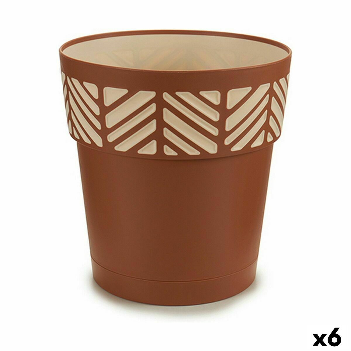 Self-watering flowerpot Stefanplast Orfeo Terracotta Plastic 25 x 25 x 25 cm (6 Units)