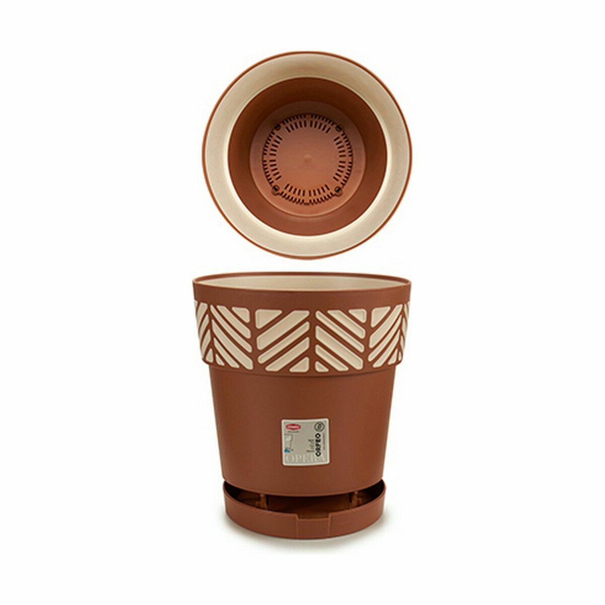 Self-watering flowerpot Stefanplast Orfeo Terracotta Plastic 25 x 25 x 25 cm (6 Units)