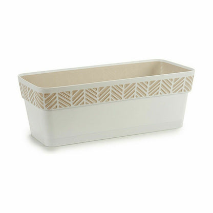 Self-watering planter Stefanplast Orfeo White Plastic 18,5 x 17 x 49,3 cm (12 Units)