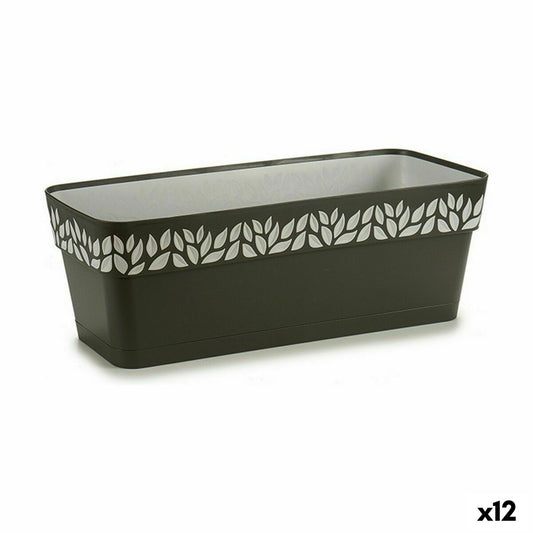 Self-watering planter Stefanplast Cloe Anthracite Plastic 49,5 x 17 x 19 cm (12 Units)