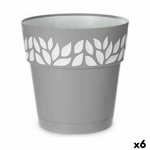 Self-watering flowerpot Stefanplast Cloe Grey Plastic 25 x 25 x 25 cm (6 Units)