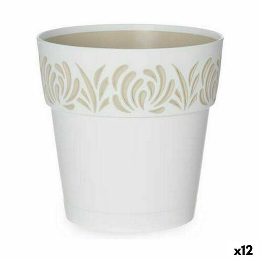 Self-watering flowerpot Stefanplast Gaia White Plastic 15 x 15 x 15 cm (12 Units)