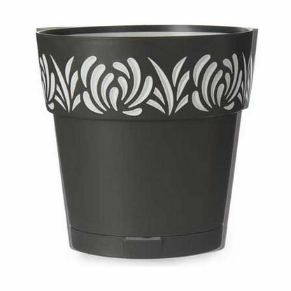 Self-watering flowerpot Stefanplast Gaia Anthracite Plastic 19 x 19 x 19 cm (12 Units)