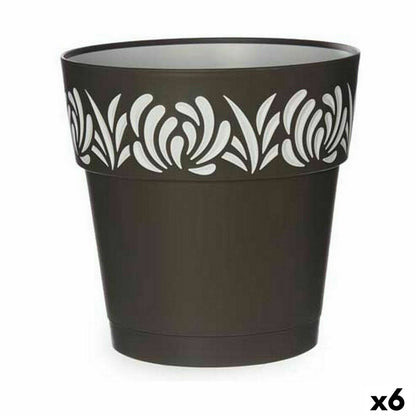 Self-watering flowerpot Stefanplast Gaia Anthracite Plastic 25 x 25 x 25 cm (6 Units)