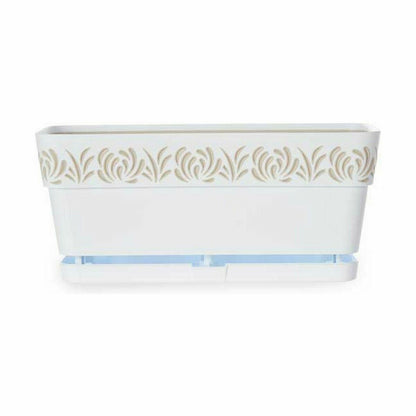 Self-watering planter Stefanplast Gaia White Plastic 13,3 x 12,3 x 29,3 cm (12 Units)