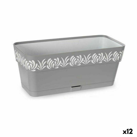 Self-watering planter Stefanplast Gaia Grey Plastic 13,3 x 12,3 x 29,3 cm (12 Units)