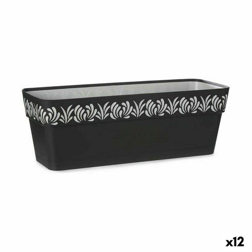 Self-watering planter Stefanplast Gaia Anthracite Plastic 49,5 x 17 x 19 cm (12 Units)