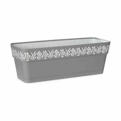 Self-watering planter Stefanplast Gaia Grey Plastic 49,5 x 17 x 19 cm (12 Units)