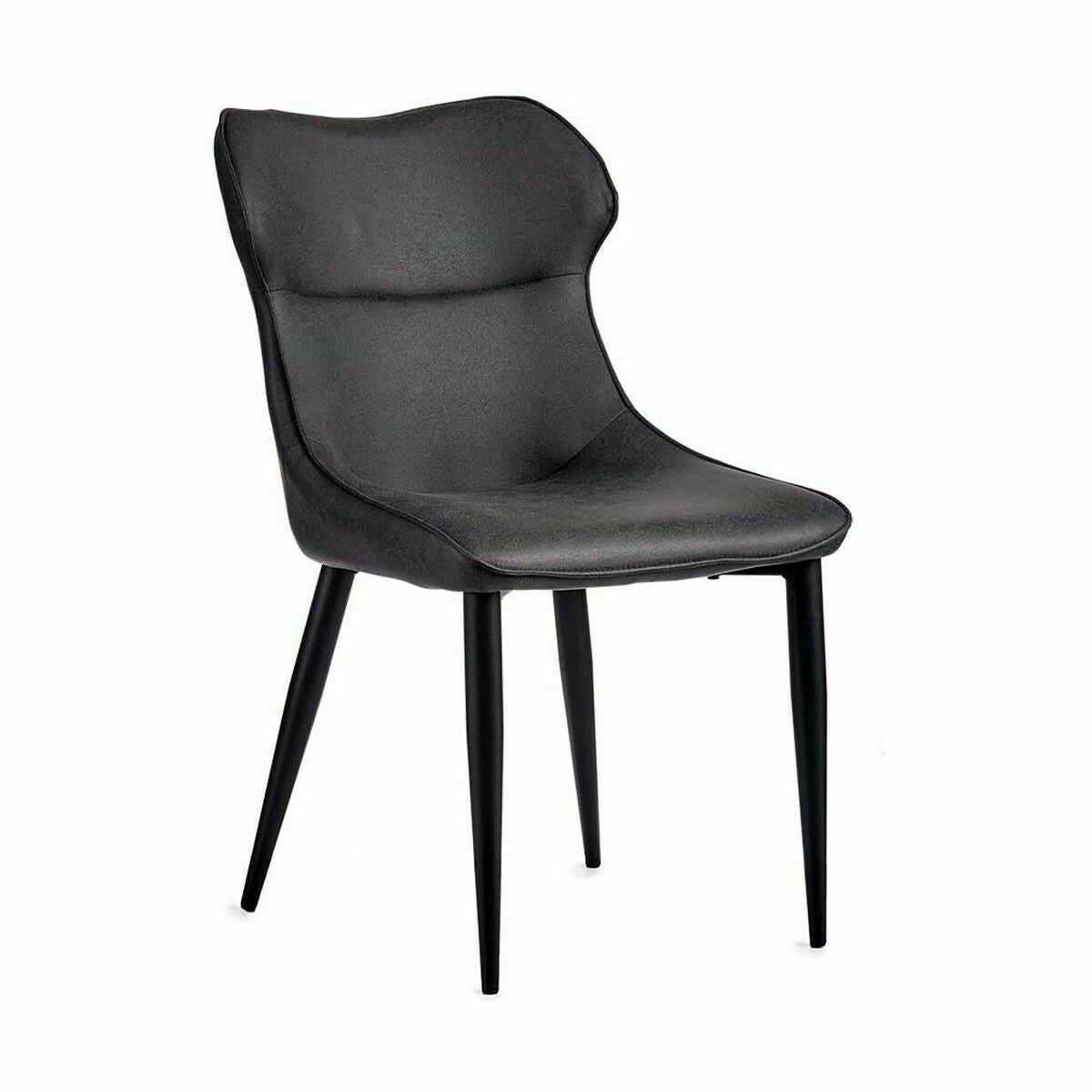 Armchair Black Anthracite Steel 49 x 86 x 60 cm (2 Units)