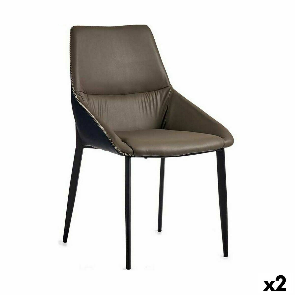 Armchair Braiding Blue Grey Steel 50 x 87 x 61 cm (2 Units)