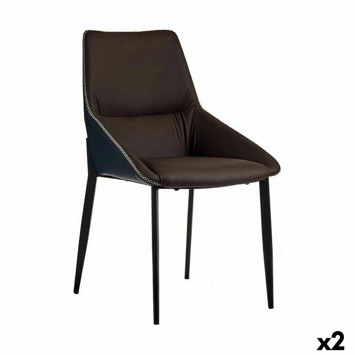 Armchair Braiding Blue Brown Steel 50 x 87 x 61 cm (2 Units)