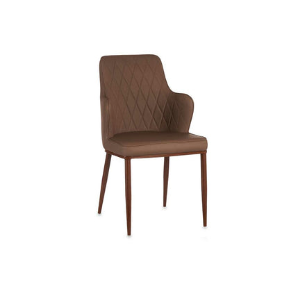 Armchair Rhombus Brown Black Steel 53 x 90 x 43 cm (2 Units)