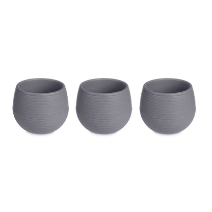 Set of pots 6,2 x 6,2 x 6,6 cm Anthracite Plastic (8 Units)