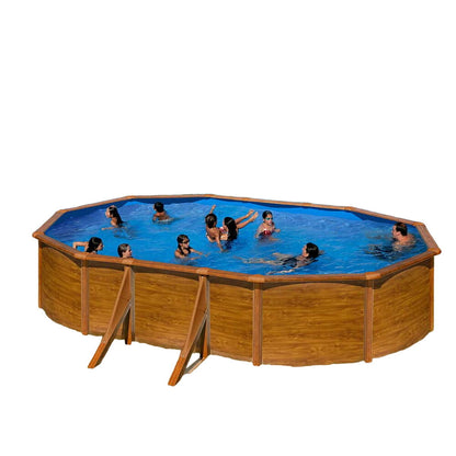 Detachable Pool Gre Pacific KIT500W Oval Wood 500 x 300 x 120 cm