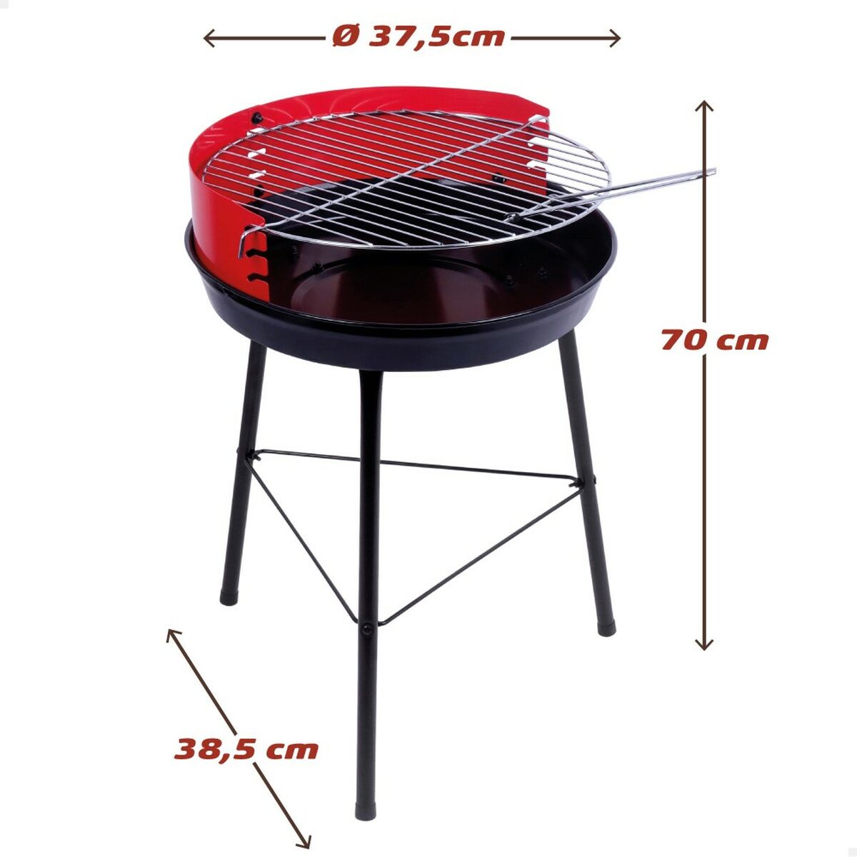 Barbecue Portable Aktive Wood Iron 37,5 x 70 x 38,5 cm (4 Units) Red