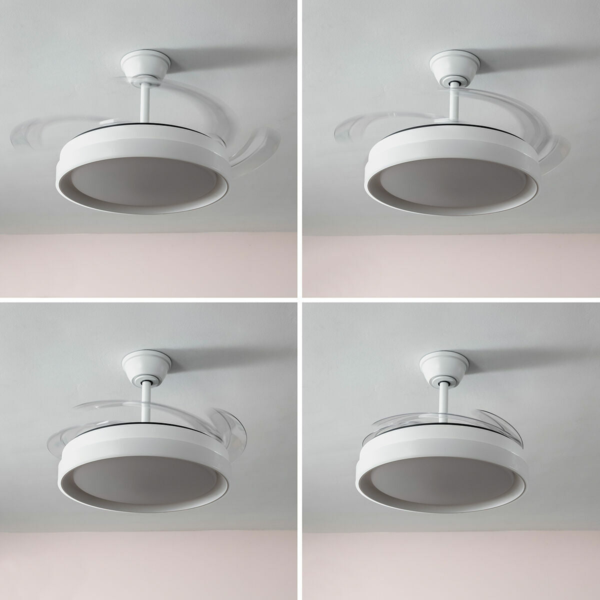 LED Ceiling Fan with 4 Retractable Blades Blalefan InnovaGoods White 72 W