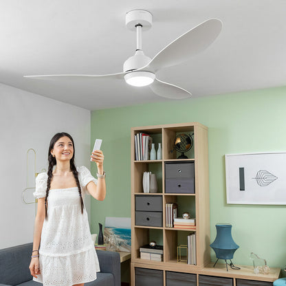 LED Ceiling Fan with 3 ABS Blades Flaled InnovaGoods White 36 W