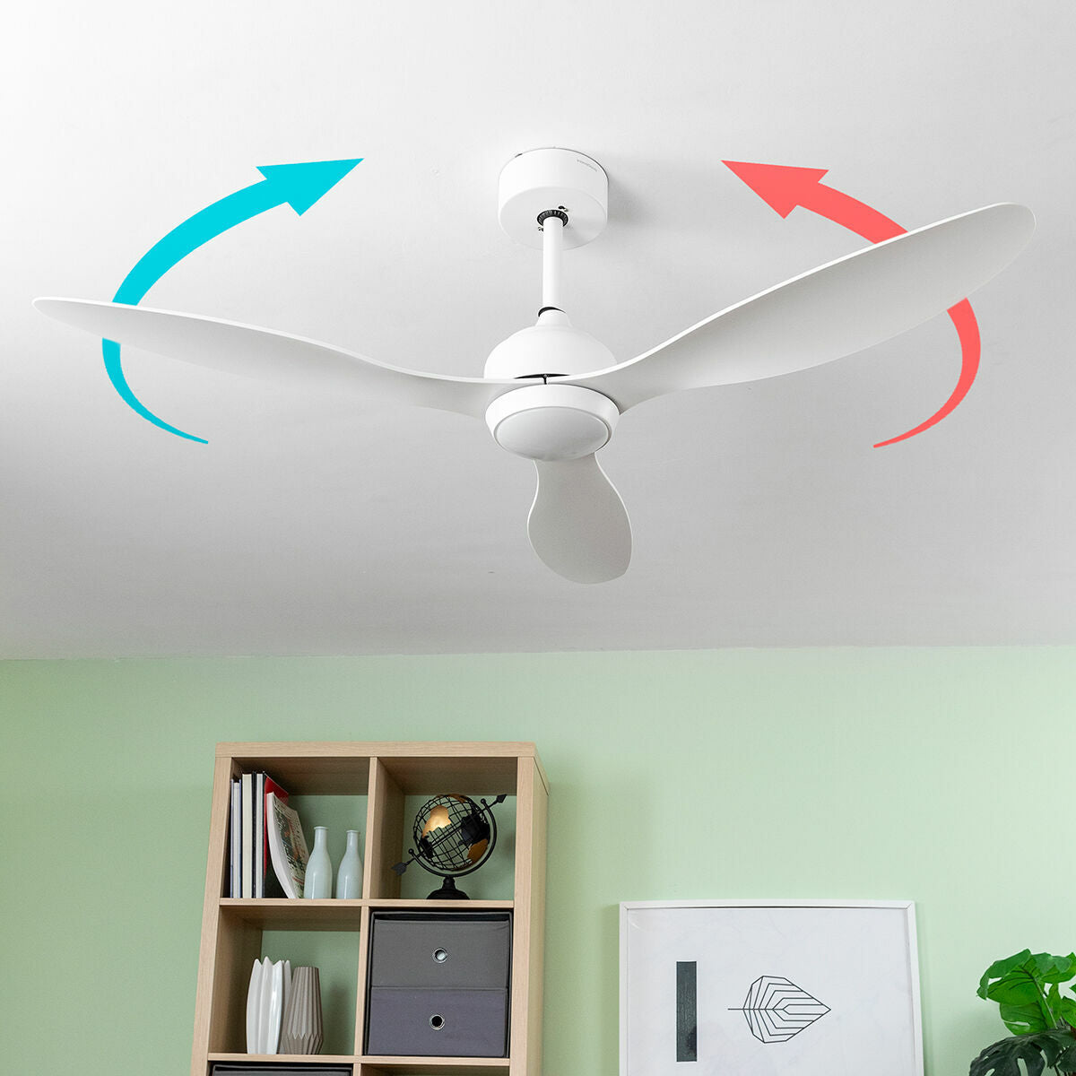 LED Ceiling Fan with 3 ABS Blades Flaled InnovaGoods White 36 W