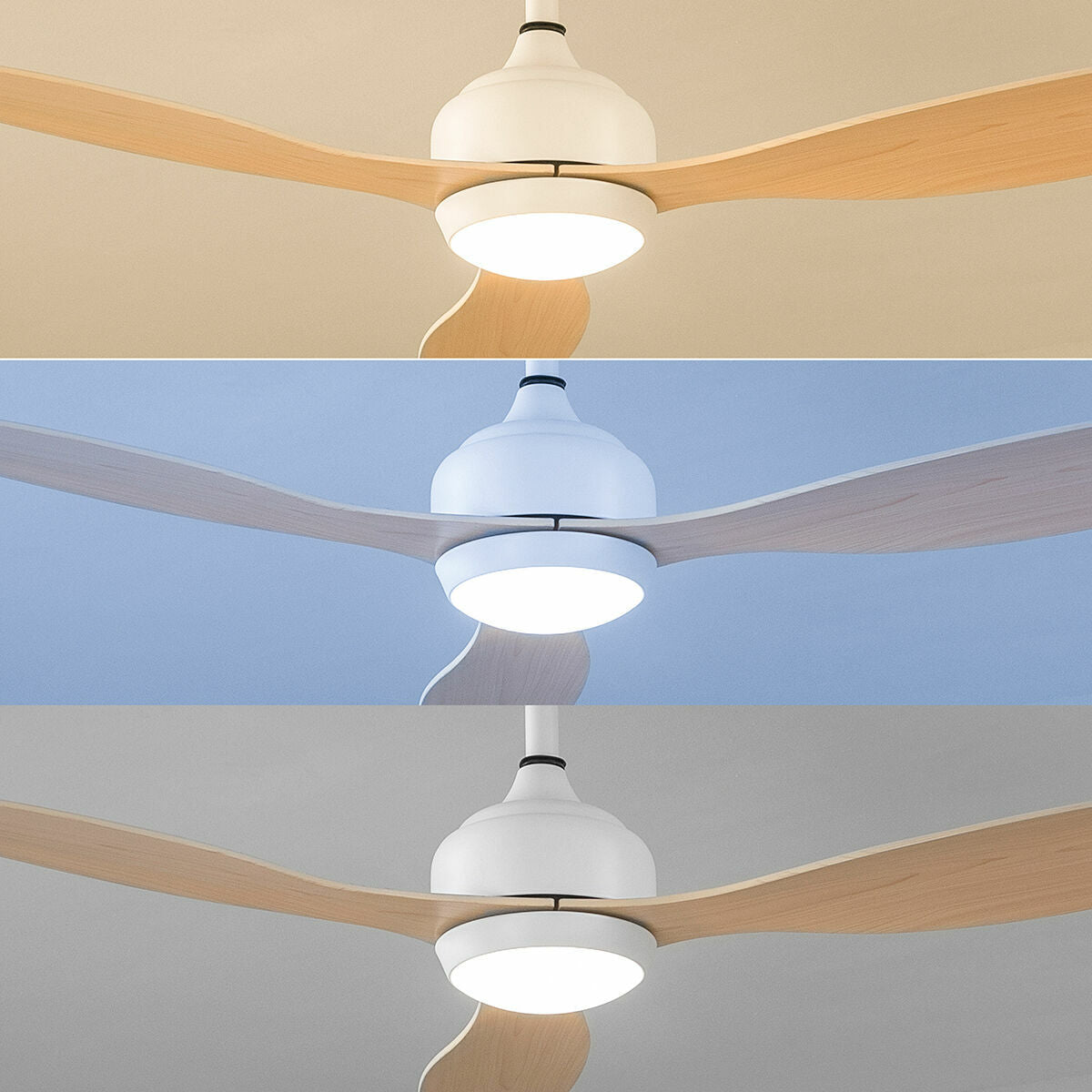 LED Ceiling Fan with 3 ABS Blades Wuled InnovaGoods Wood 36 W