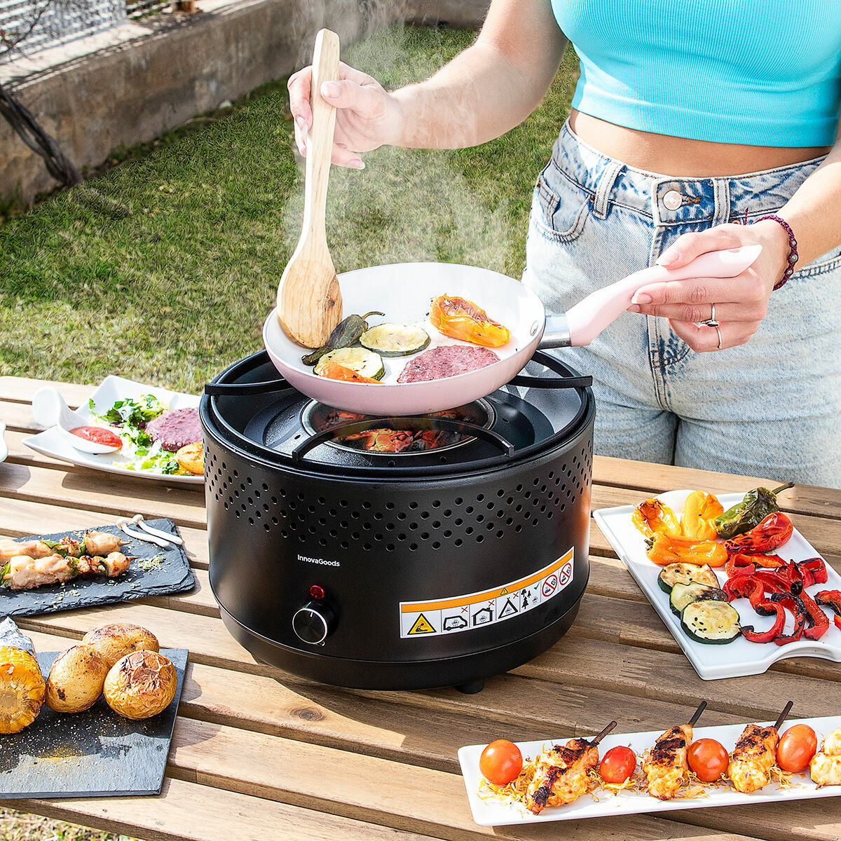 Portable Smokeless Charcoal Barbecue CleanQ InnovaGoods