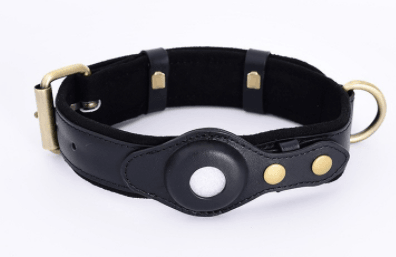 Genuine Leather Airtag Heavy Duty Dog Collar - yokefinds.ie