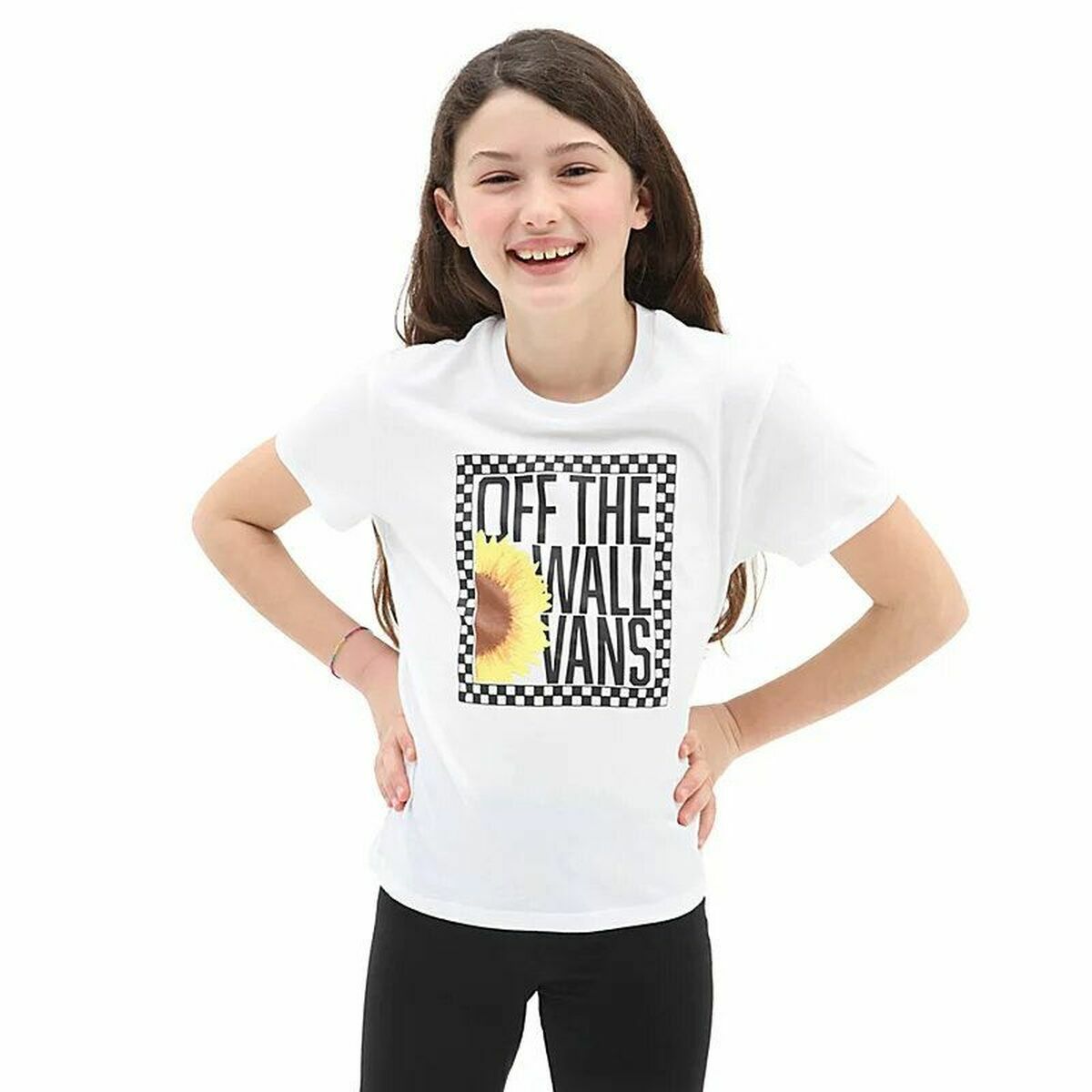 Child's Short Sleeve T-Shirt Vans Sunlit Crew White - Yokefinds Ireland