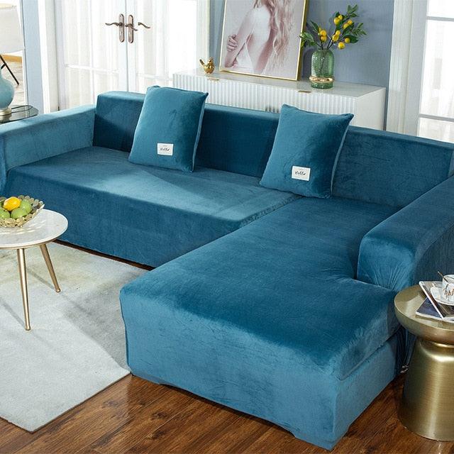 Shaped Sofa Velvet Covers for Living Room - yokefinds.ie