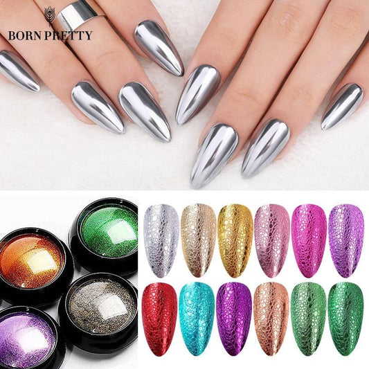 Mirror Nail Art Pigment Powder Nail Glitters Metallic Color Nail Art UV Gel Polishing Rose Gold Silver Decoration - yokefinds.ie