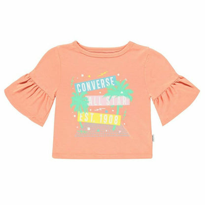 Child's Short Sleeve T-Shirt Converse  Ruffle  Salmon - Yokefinds Ireland