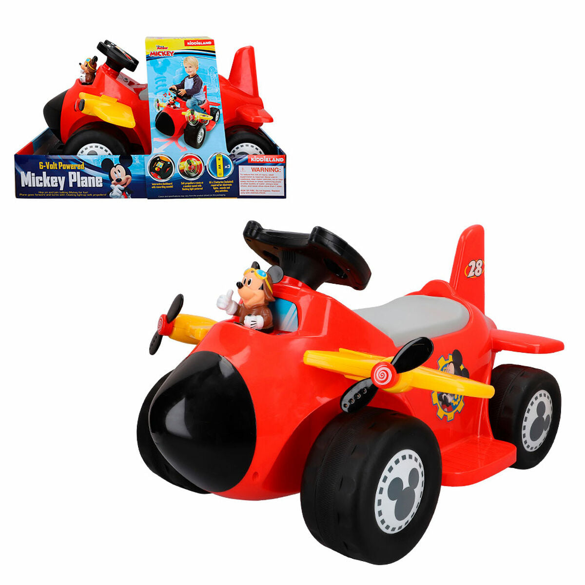 Children's Electric Car Mickey Mouse Battery Little Plane 6 V - Yokefinds Ireland