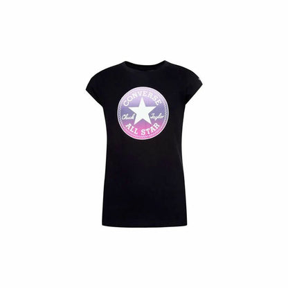 Child's Short Sleeve T-Shirt Converse Chuck Patch GFX Black