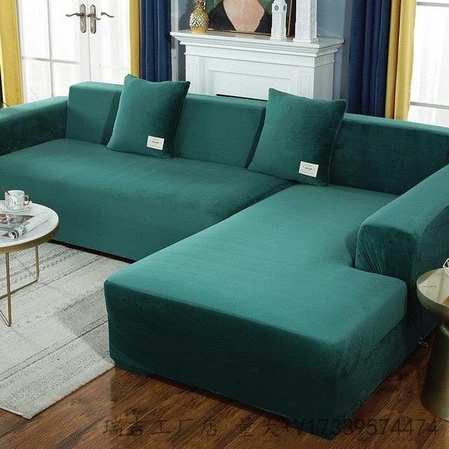 Shaped Sofa Velvet Covers for Living Room - yokefinds.ie